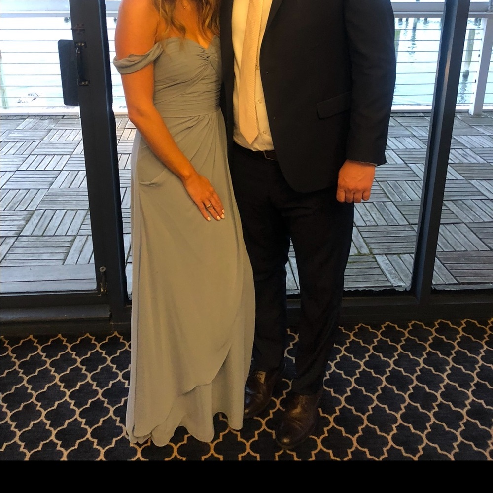 Azazie blue bridesmaids dress